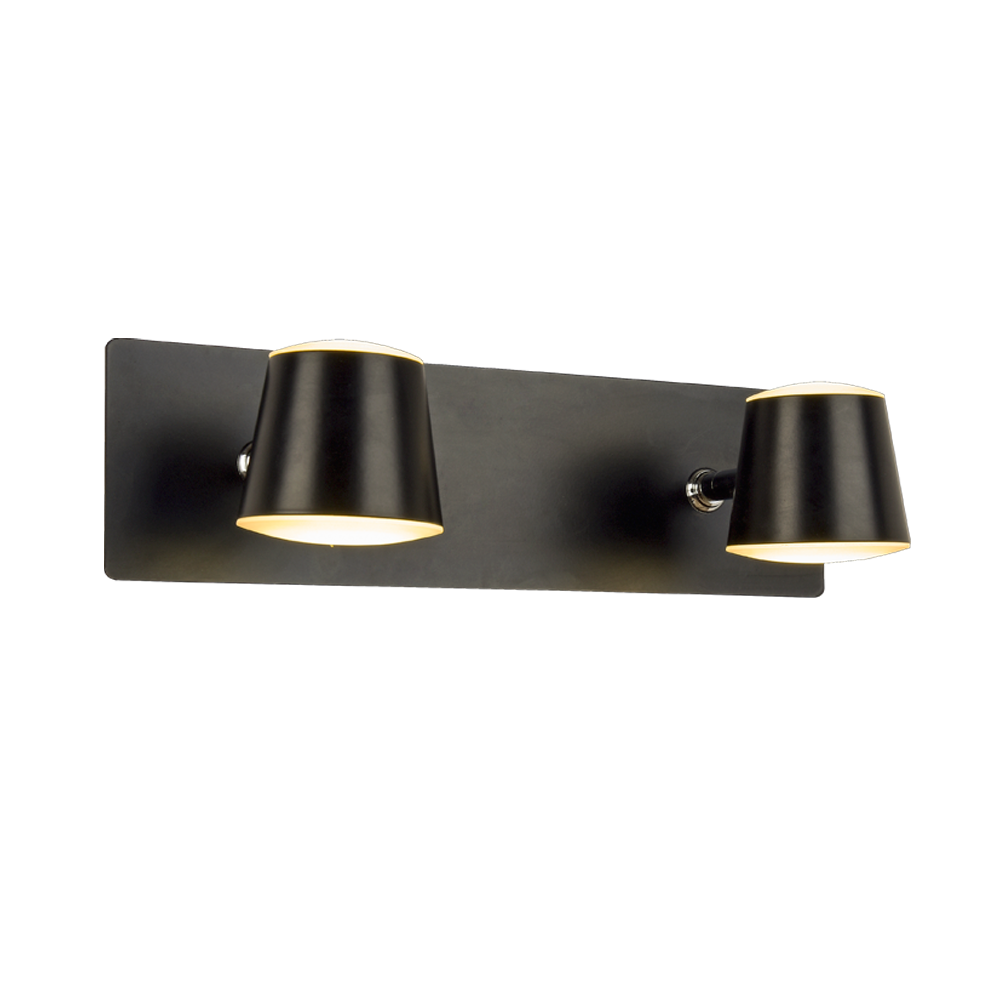APLIQUE LED 2 LUCES NEGRO 12W